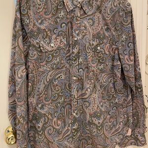 Talbots size XL, paisley shirt